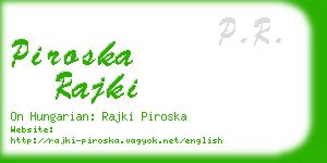 piroska rajki business card